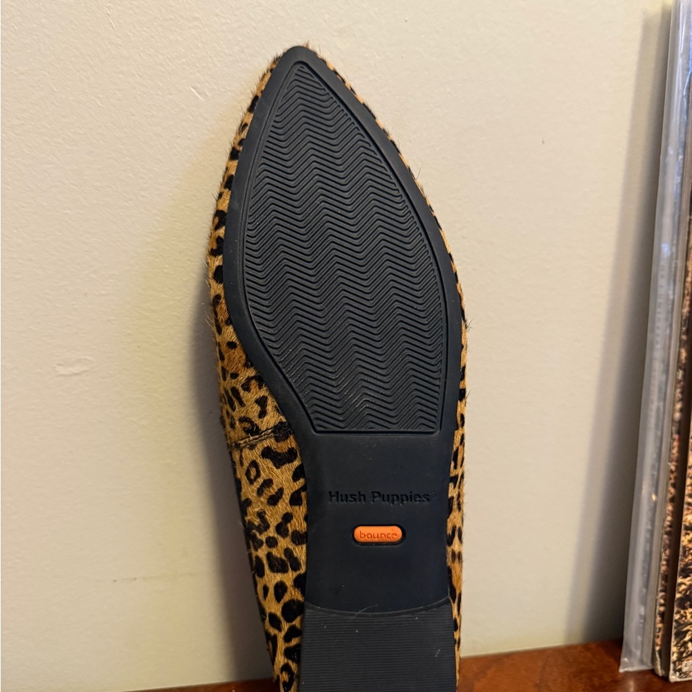 Hush Puppies Leopard Print Flats with Black Tassels - Picture 6 of 10